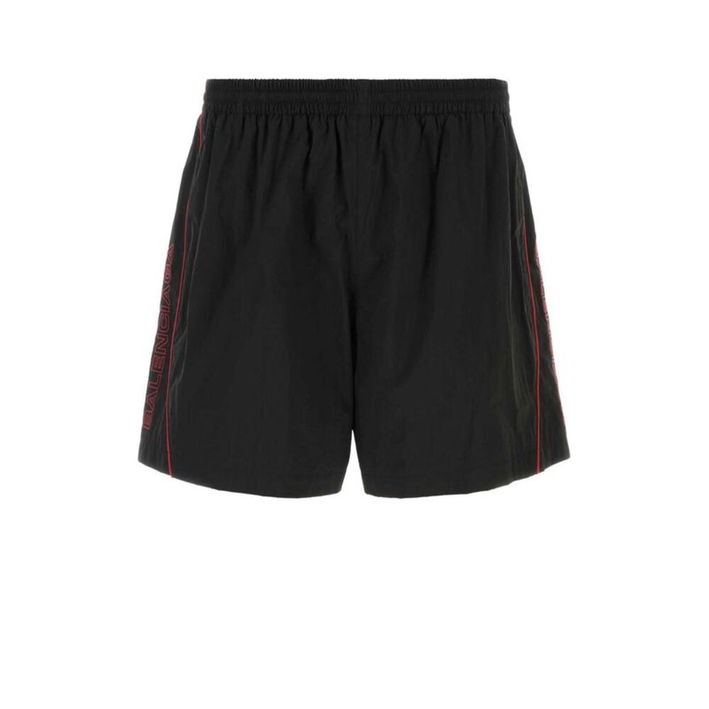 Balenciaga Men Black Nylon Bermuda Shorts
